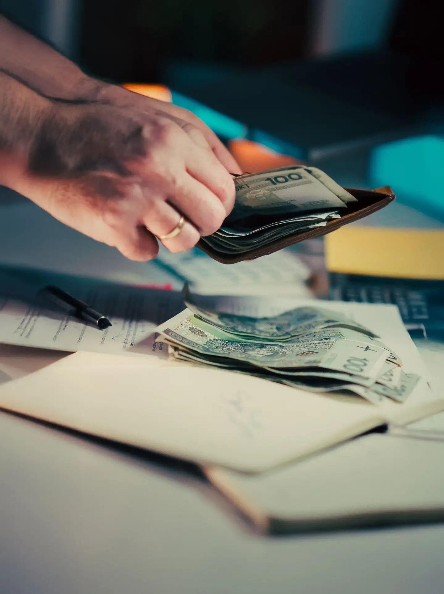 Person pulling money from wallet